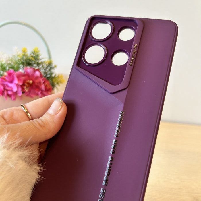 Набор стекло + чехол для xiaomi redmi Note 13 4g силіконовий однотонний бампер Sports Car Design (фиолетовый) - Зображення 8