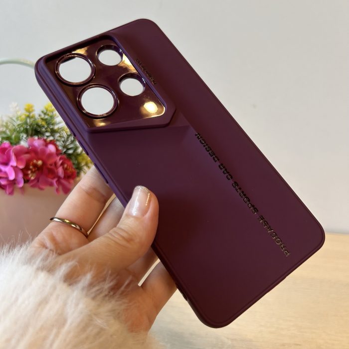 Набор стекло + чехол для xiaomi redmi Note 13 4g силіконовий однотонний бампер Sports Car Design (фиолетовый) - Зображення 5