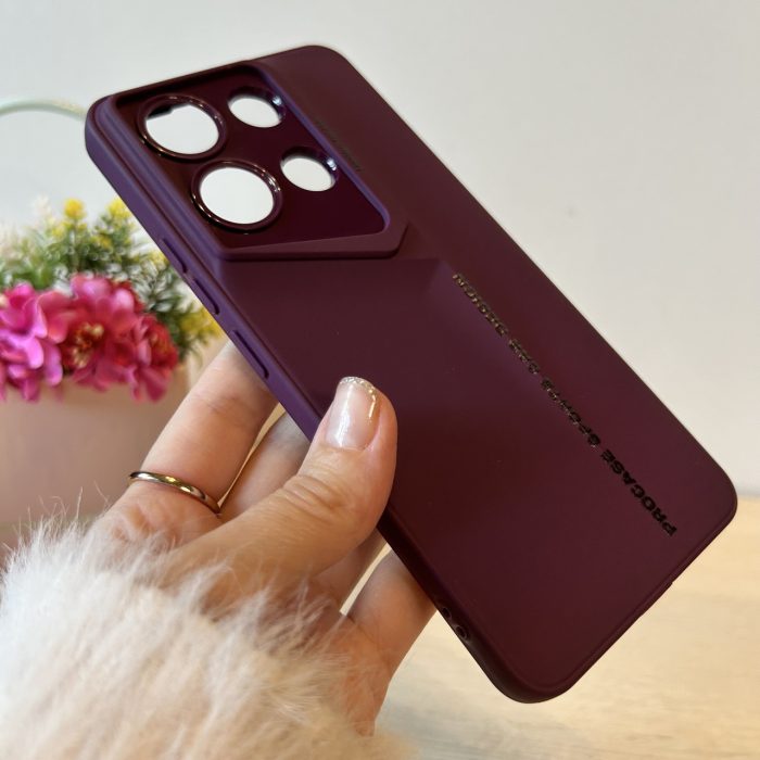 Набор стекло + чехол для xiaomi redmi Note 13 4g силіконовий однотонний бампер Sports Car Design (фиолетовый) - Зображення 6