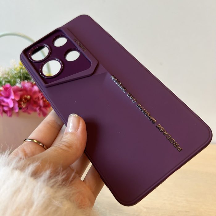 Набор стекло + чехол для xiaomi redmi Note 13 4g силіконовий однотонний бампер Sports Car Design (фиолетовый) - Зображення 4