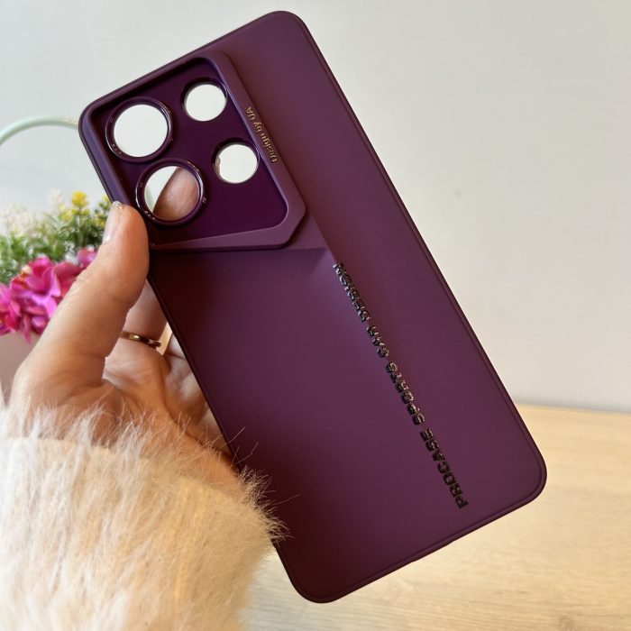 Набор стекло + чехол для xiaomi redmi Note 13 4g силіконовий однотонний бампер Sports Car Design (фиолетовый) - Зображення 3
