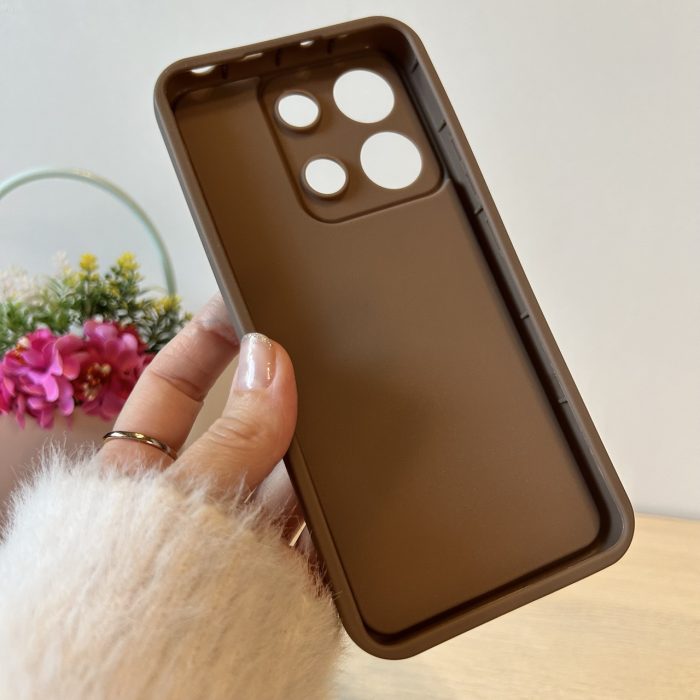 Набір чохол + скло для xiaomi redmi Note 13 4g силіконовий однотонний Silicone Cover Full Camera (коричневі) - Зображення 8