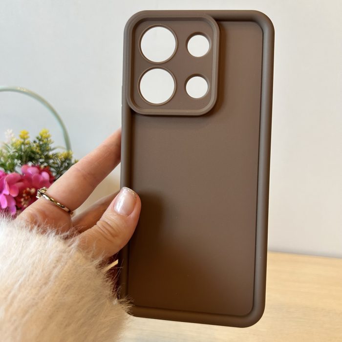 Набір чохол + скло для xiaomi redmi Note 13 4g силіконовий однотонний Silicone Cover Full Camera (коричневі) - Зображення 2