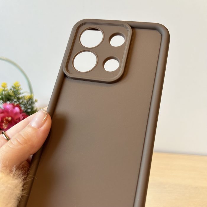 Набір чохол + скло для xiaomi redmi Note 13 4g силіконовий однотонний Silicone Cover Full Camera (коричневі) - Зображення 6