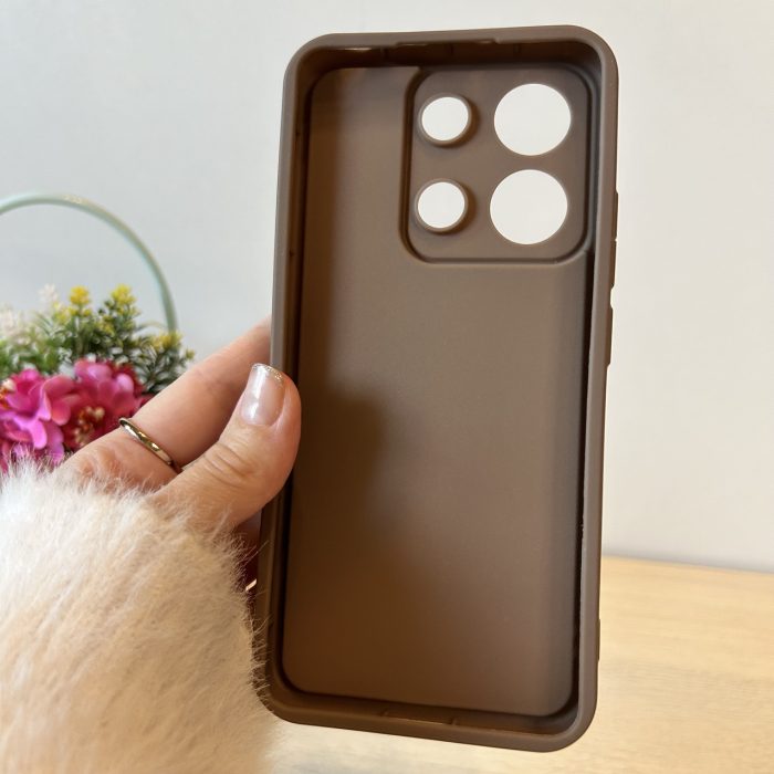 Набір чохол + скло для xiaomi redmi Note 13 4g силіконовий однотонний Silicone Cover Full Camera (коричневі) - Зображення 7