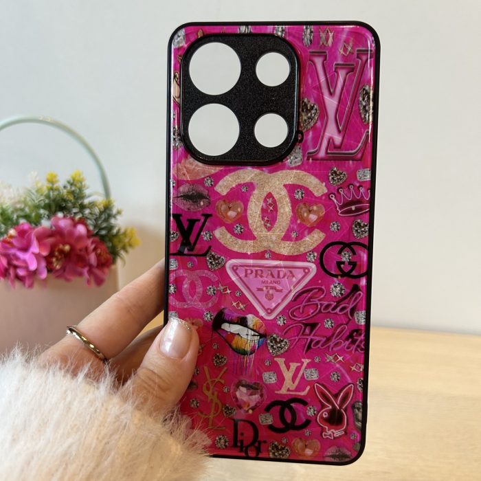 Набір скло + чохол для xiaomi redmi Note 13 4g силіконова жіноча накладка з малюнком Prisma Brand - Зображення 2