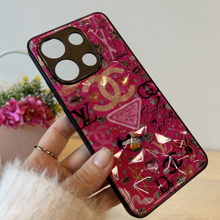 Набір скло + чохол для xiaomi redmi Note 13 4g силіконова жіноча накладка з малюнком Prisma Brand - Зображення 4