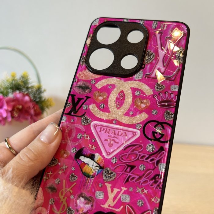 Набір скло + чохол для xiaomi redmi Note 13 4g силіконова жіноча накладка з малюнком Prisma Brand - Зображення 6