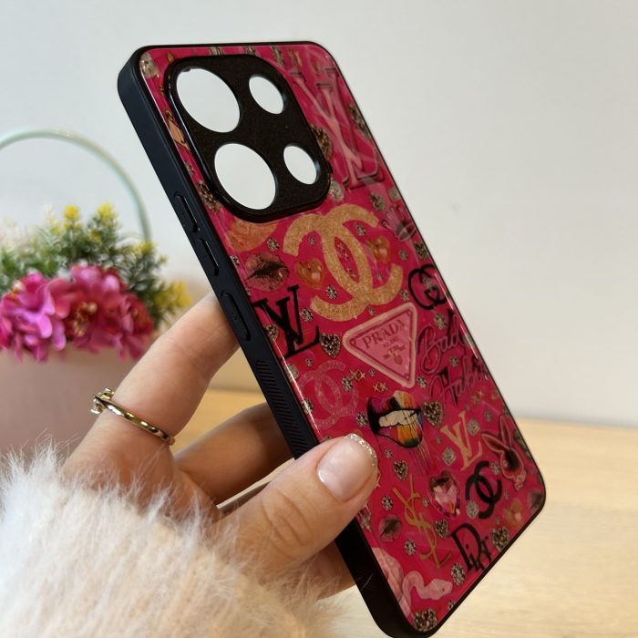 Набір скло + чохол для xiaomi redmi Note 13 4g силіконова жіноча накладка з малюнком Prisma Brand - Зображення 5