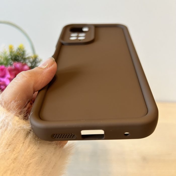 Набір скло + чохол для xiaomi redmi Note 11 4g / Note 11s силіконовий однотонний Full Camera (коричневий) - Зображення 7
