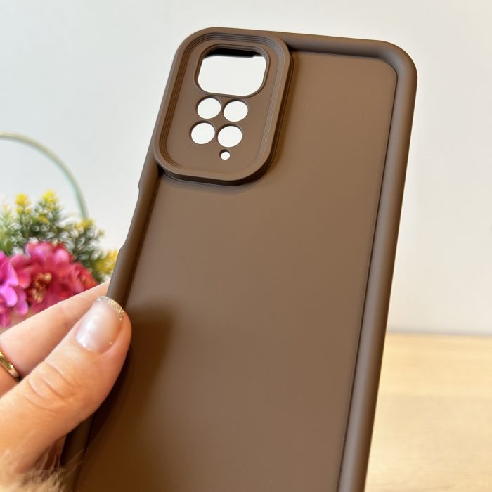 Набір скло + чохол для xiaomi redmi Note 11 4g / Note 11s силіконовий однотонний Full Camera (коричневий) - Зображення 8