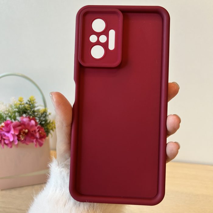Набір скло + чохол для xiaomi redmi Note 10 pro силіконовий однотонний Silicone Cover Full Camera (бордо) - Зображення 2