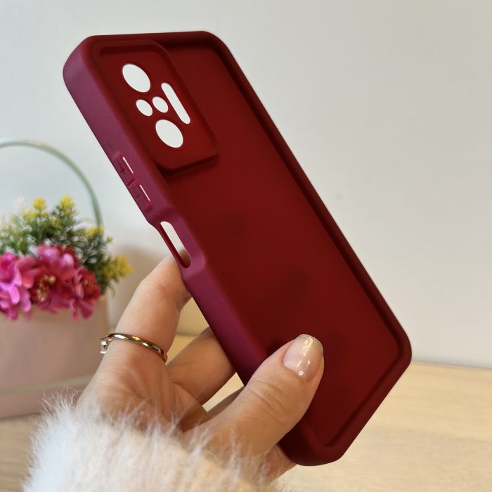 Набір скло + чохол для xiaomi redmi Note 10 pro силіконовий однотонний Silicone Cover Full Camera (бордо) - Зображення 5