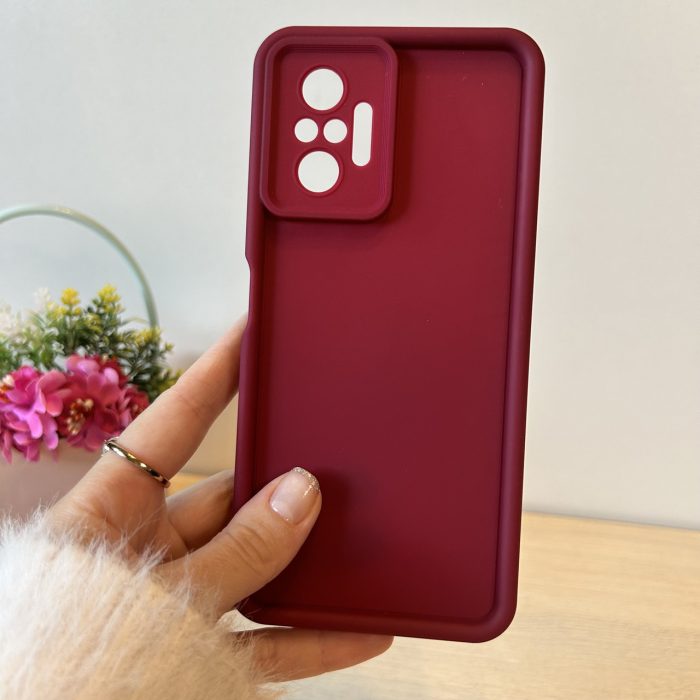 Набір скло + чохол для xiaomi redmi Note 10 pro силіконовий однотонний Silicone Cover Full Camera (бордо) - Зображення 3