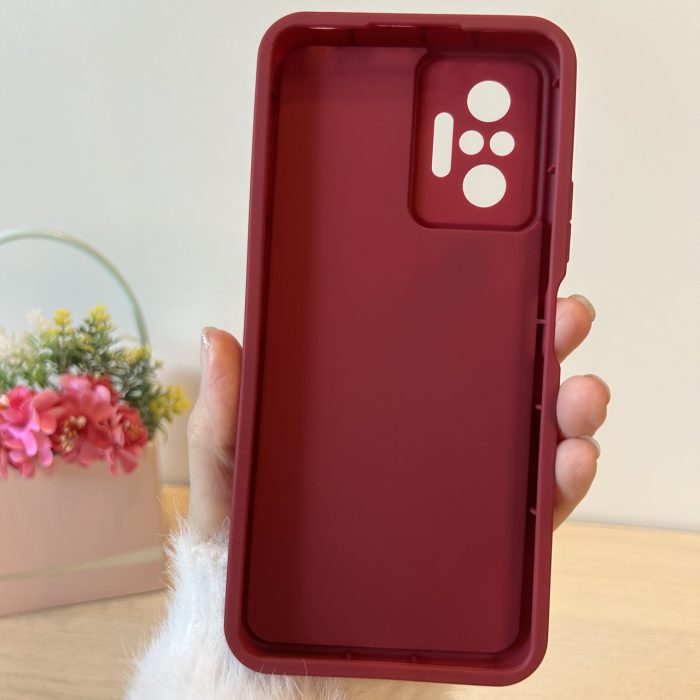 Набір скло + чохол для xiaomi redmi Note 10 pro силіконовий однотонний Silicone Cover Full Camera (бордо) - Зображення 7