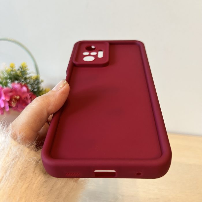 Набір скло + чохол для xiaomi redmi Note 10 pro силіконовий однотонний Silicone Cover Full Camera (бордо) - Зображення 6