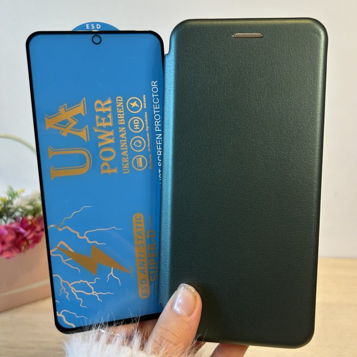 Набір скло + чохол для xiaomi redmi Note 11 / 11s книжка підставка з магнітом і візитницею PremiumLeather