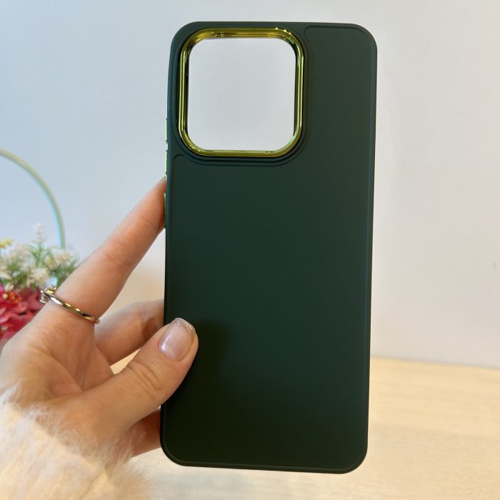 Набір чохол + скло для xiaomi redmi 12c жіночий силіконовий матовий Metal Frame зелений - Зображення 7