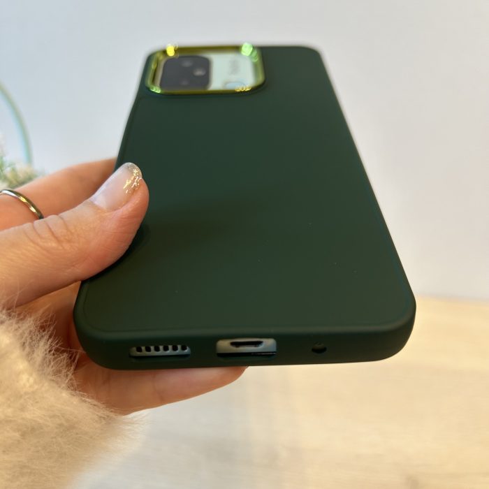 Набір чохол + скло для xiaomi redmi 12c жіночий силіконовий матовий Metal Frame зелений - Зображення 6