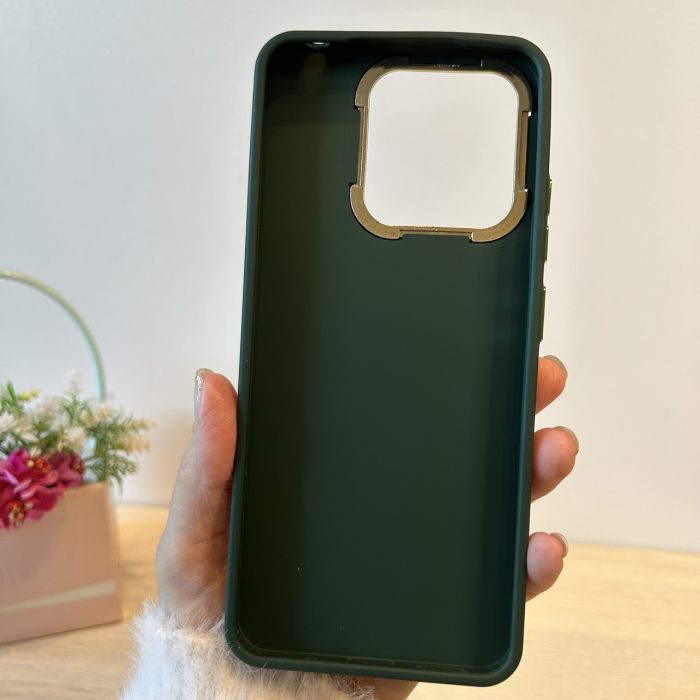 Набір чохол + скло для xiaomi redmi 12c жіночий силіконовий матовий Metal Frame зелений - Зображення 9