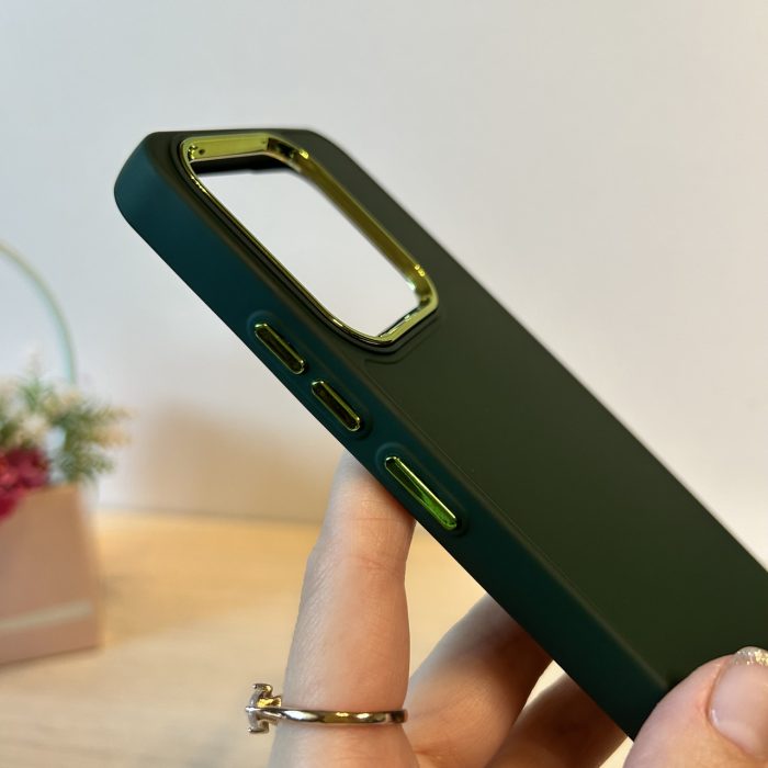 Набір чохол + скло для xiaomi redmi 12c жіночий силіконовий матовий Metal Frame зелений - Зображення 8