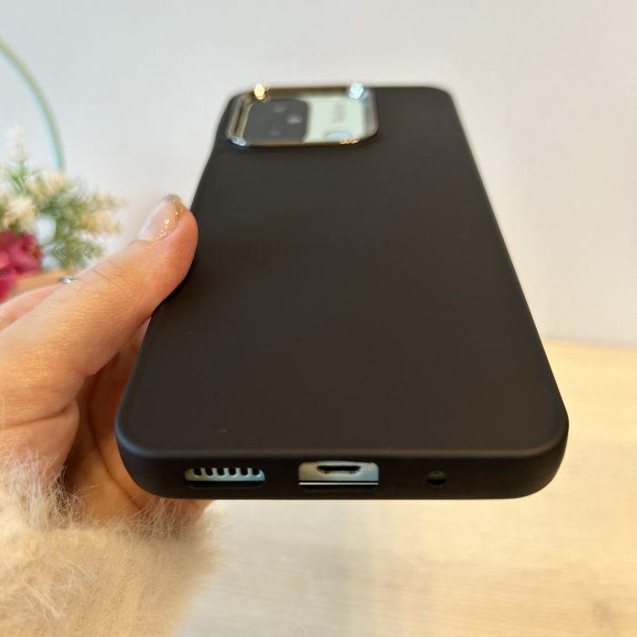 Набір чохол + скло для xiaomi redmi 12c жіночий силіконовий матовий Metal Frame чорний - Зображення 9