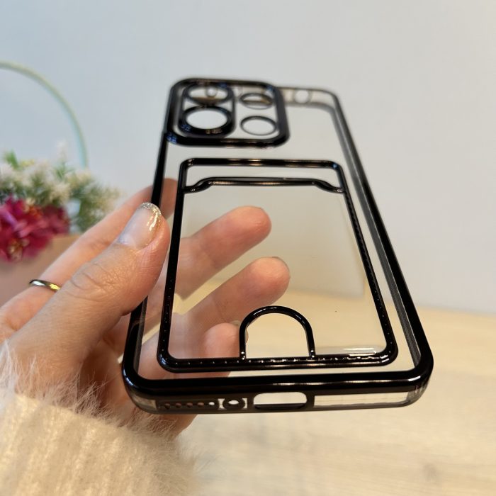 Набір скло + чохол для xiaomi redmi Note 13 4g силіконовий із сірою рамкою та кишенею під картки - Зображення 8