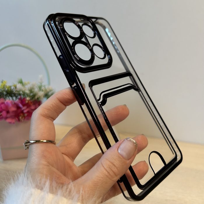 Набір скло + чохол для xiaomi redmi Note 13 4g силіконовий із сірою рамкою та кишенею під картки - Зображення 7
