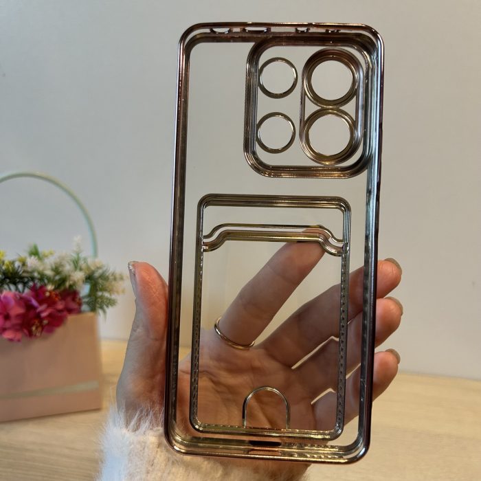 Набір скло + чохол для xiaomi redmi Note 13 4g силіконовий з рожевою рамкою та кишенею під картки - Зображення 8