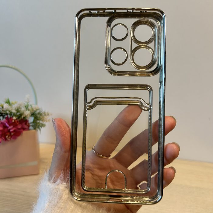 Набір скло + чохол для xiaomi redmi Note 13 4g силіконовий зі сріблястою рамкою та кишенею під картки - Зображення 7