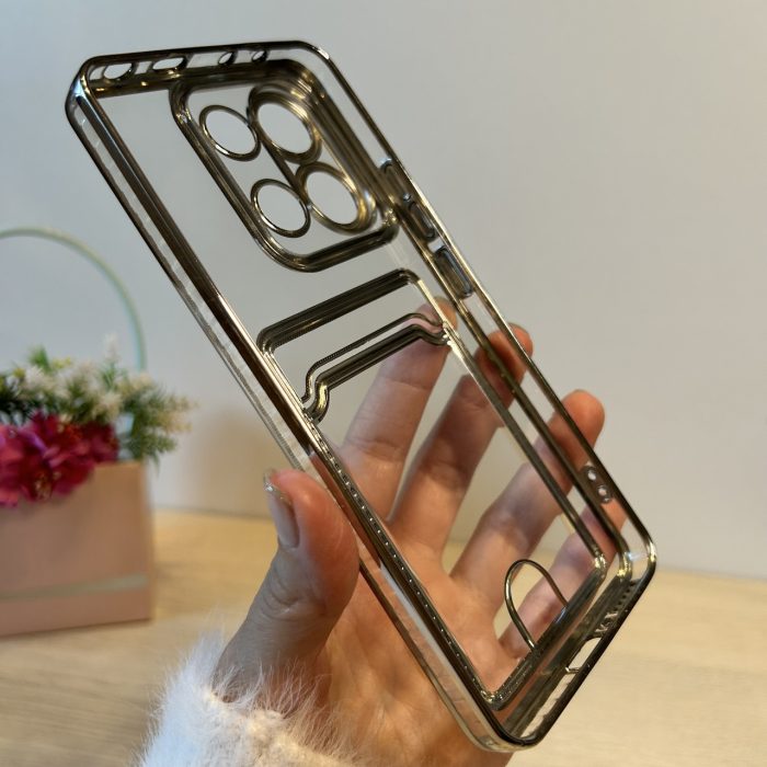 Набір скло + чохол для xiaomi redmi Note 13 4g силіконовий зі сріблястою рамкою та кишенею під картки - Зображення 8