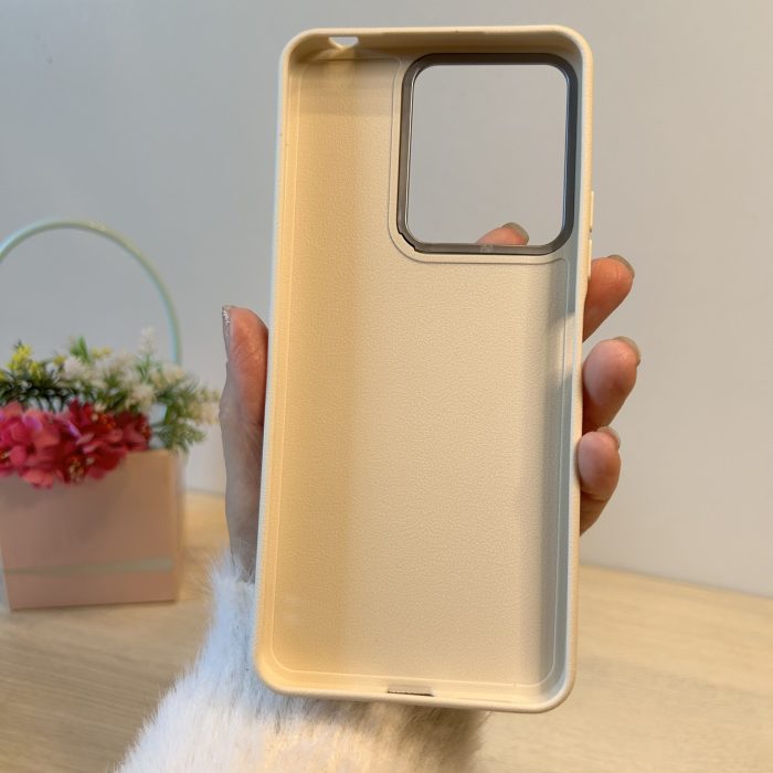 Набір чохол + скло для xiaomi redmi 13c силіконовий однотонний бампер Leather Case Textured (білий) - Зображення 9