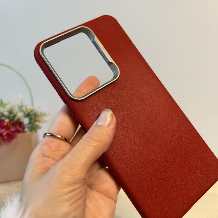 Набір чохол + скло для apoo c65 силіконовий однотонний бампер Leather Case Textured (червоний) - Зображення 5