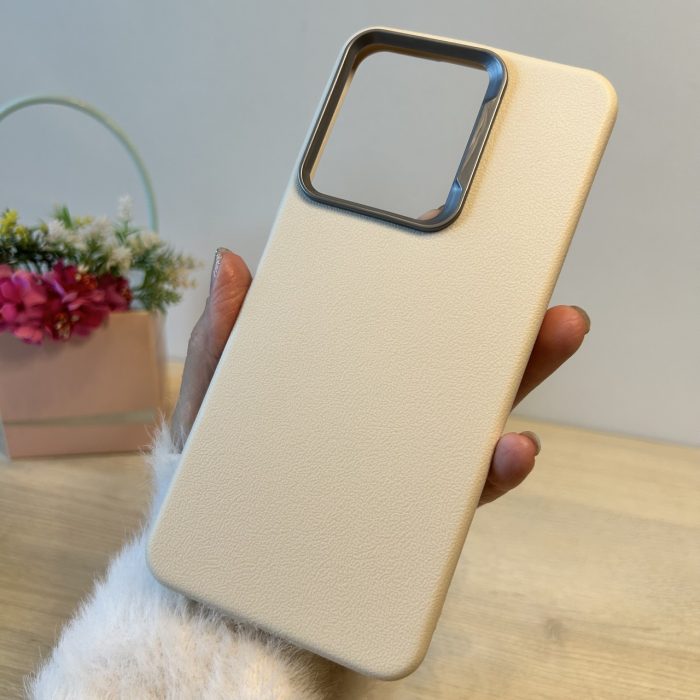 Набір чохол + скло для apoo c65 силіконовий однотонний бампер Leather Case Textured (білий) - Зображення 4
