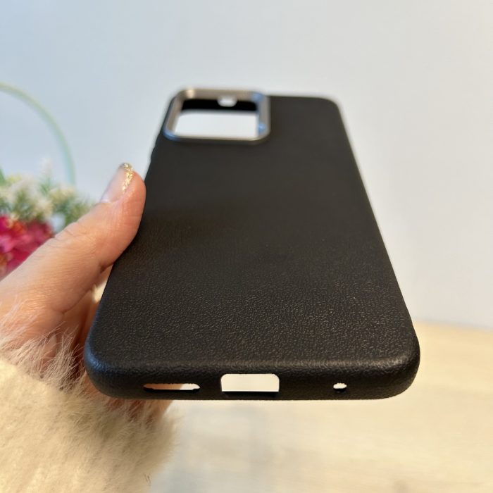 Набір чохол + скло для xiaomi redmi Note 13 4g силіконовий однотонний Leather Case Textured (чорний) - Зображення 7