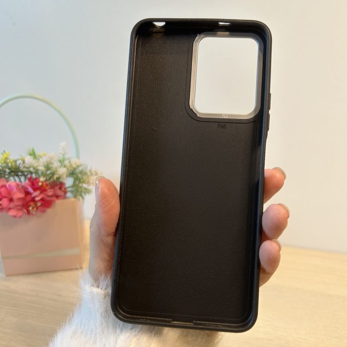Набір чохол + скло для xiaomi redmi Note 13 4g силіконовий однотонний Leather Case Textured (чорний) - Зображення 8
