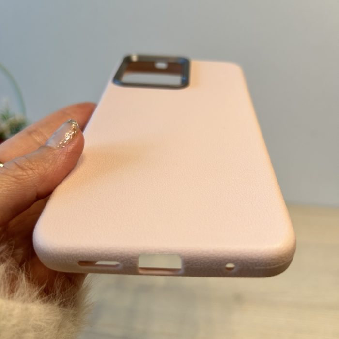 Набір скло + чохол на xiaomi redmi Note 12 4g силіконовий однотонний бампер Leather Case Textured (пудровий) - Зображення 6
