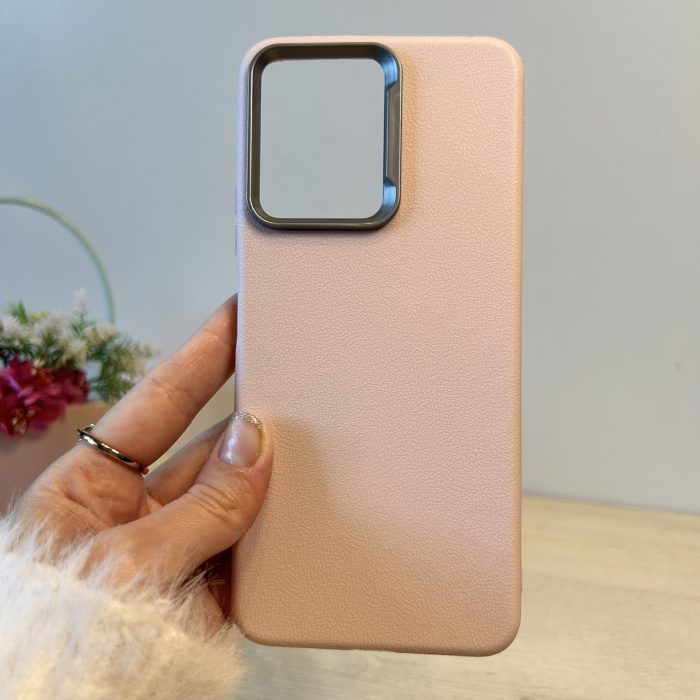 Набір скло + чохол на xiaomi redmi Note 12 4g силіконовий однотонний бампер Leather Case Textured (пудровий) - Зображення 2