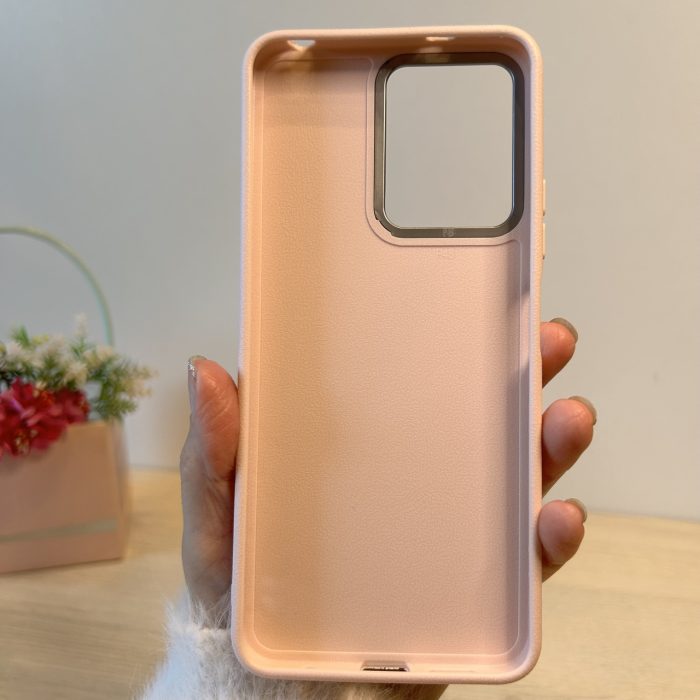 Набір скло + чохол на xiaomi redmi Note 12 4g силіконовий однотонний бампер Leather Case Textured (пудровий) - Зображення 8