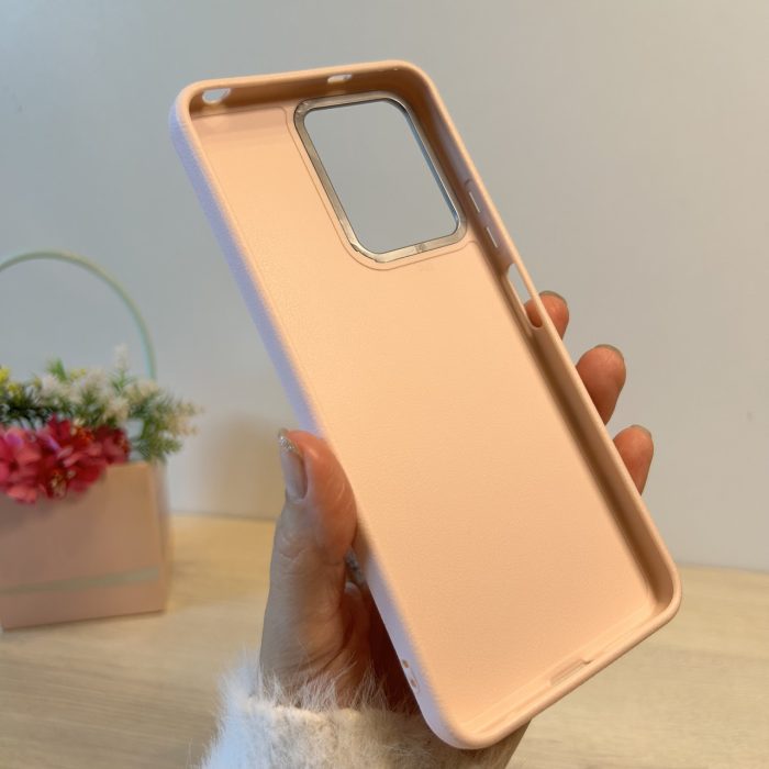 Набір скло + чохол на xiaomi redmi Note 12 4g силіконовий однотонний бампер Leather Case Textured (пудровий) - Зображення 7