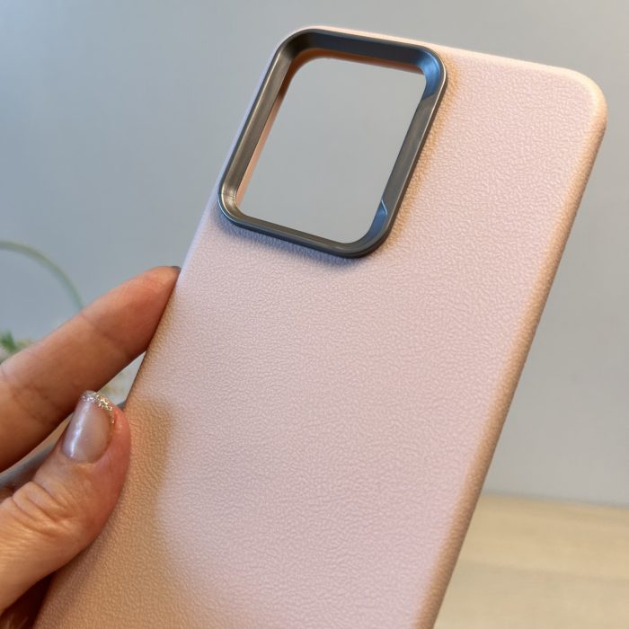 Набір скло + чохол на xiaomi redmi Note 12 4g силіконовий однотонний бампер Leather Case Textured (пудровий) - Зображення 5