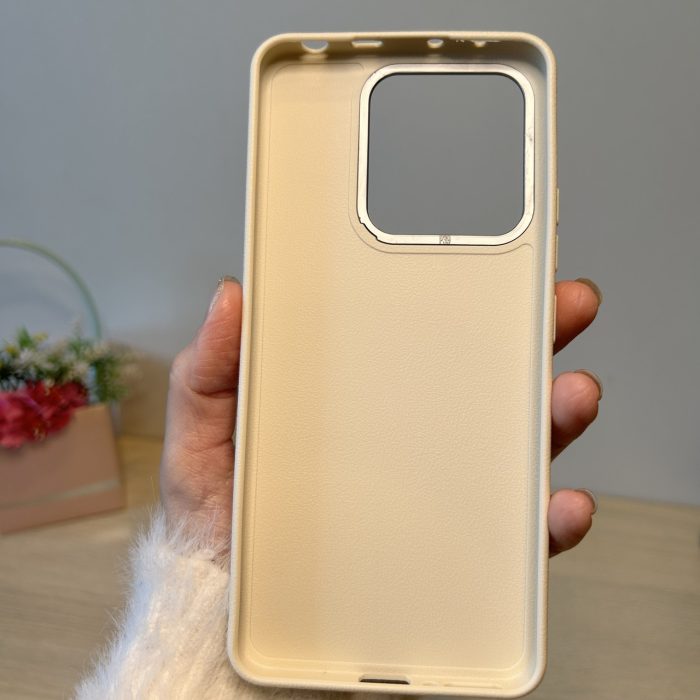 Набір чохол + скло для xiaomi redmi Note 13 4g силіконовий однотонний Leather Case Textured (білий) - Зображення 7
