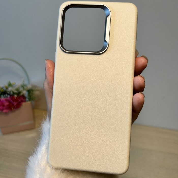 Набір чохол + скло для xiaomi redmi Note 13 4g силіконовий однотонний Leather Case Textured (білий) - Зображення 3