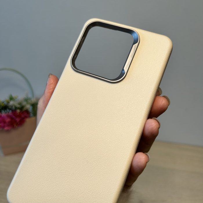 Набір чохол + скло для xiaomi redmi Note 13 4g силіконовий однотонний Leather Case Textured (білий) - Зображення 6