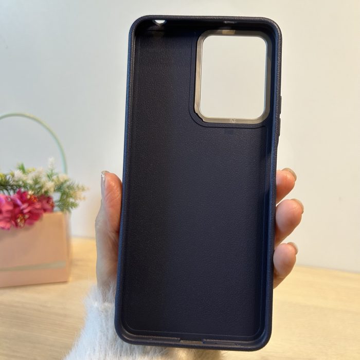 Набір скло + чохол на xiaomi redmi Note 12 4g силіконовий однотонний бампер Leather Case Textured (синій) - Зображення 8
