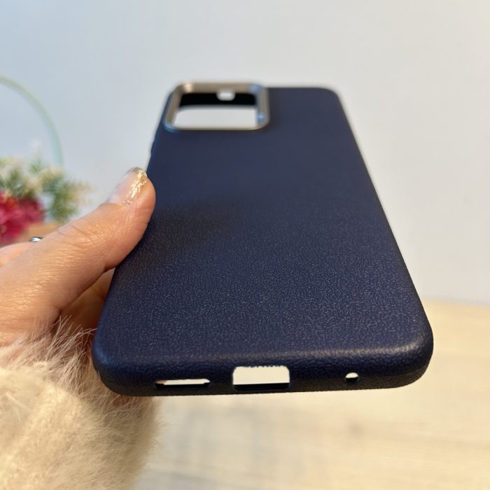 Набір скло + чохол на xiaomi redmi Note 12 4g силіконовий однотонний бампер Leather Case Textured (синій) - Зображення 7
