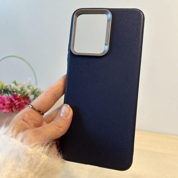Набір скло + чохол на xiaomi redmi Note 12 4g силіконовий однотонний бампер Leather Case Textured (синій) - Зображення 2