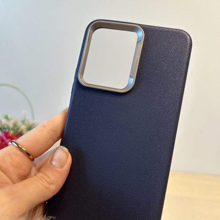 Набір скло + чохол на xiaomi redmi Note 12 4g силіконовий однотонний бампер Leather Case Textured (синій) - Зображення 6