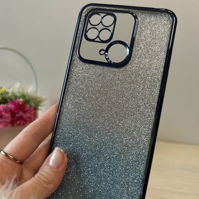Чохол на xiaomi redmi 10c силіконова жіноча накладка блискучий градієнт блакитний - Зображення 5