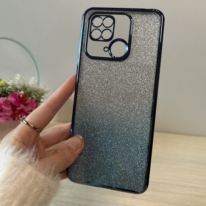 Чохол на xiaomi redmi 10c силіконова жіноча накладка блискучий градієнт блакитний - Зображення 2